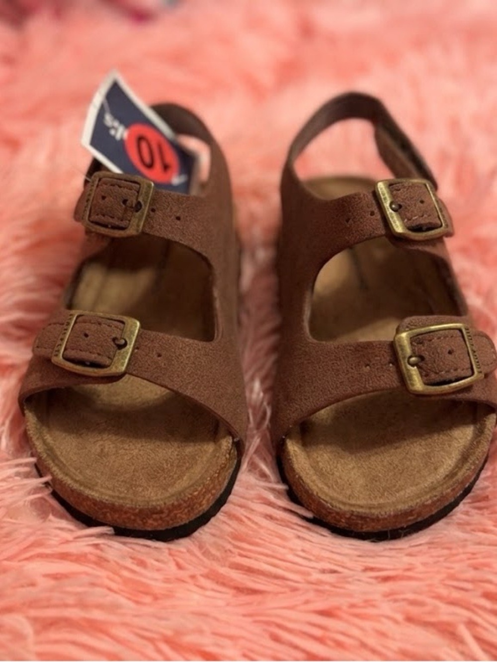 NWT Lucky Brand Toddler Blanc Cork Sandals Brown Size 10